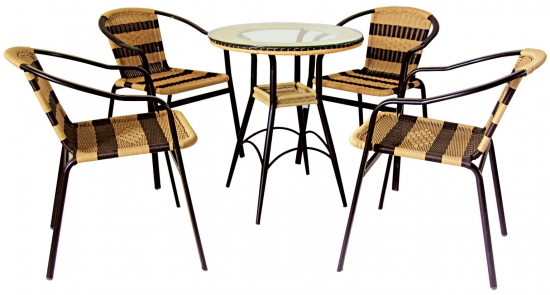 bộ bàn ghế cafe mây nhựa
